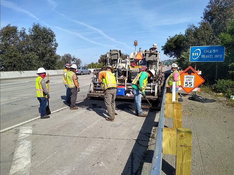 I-580 Roadway Improvement work crew at work