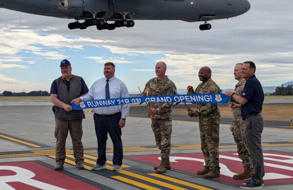 Ribbon Cutting Travis Runway
